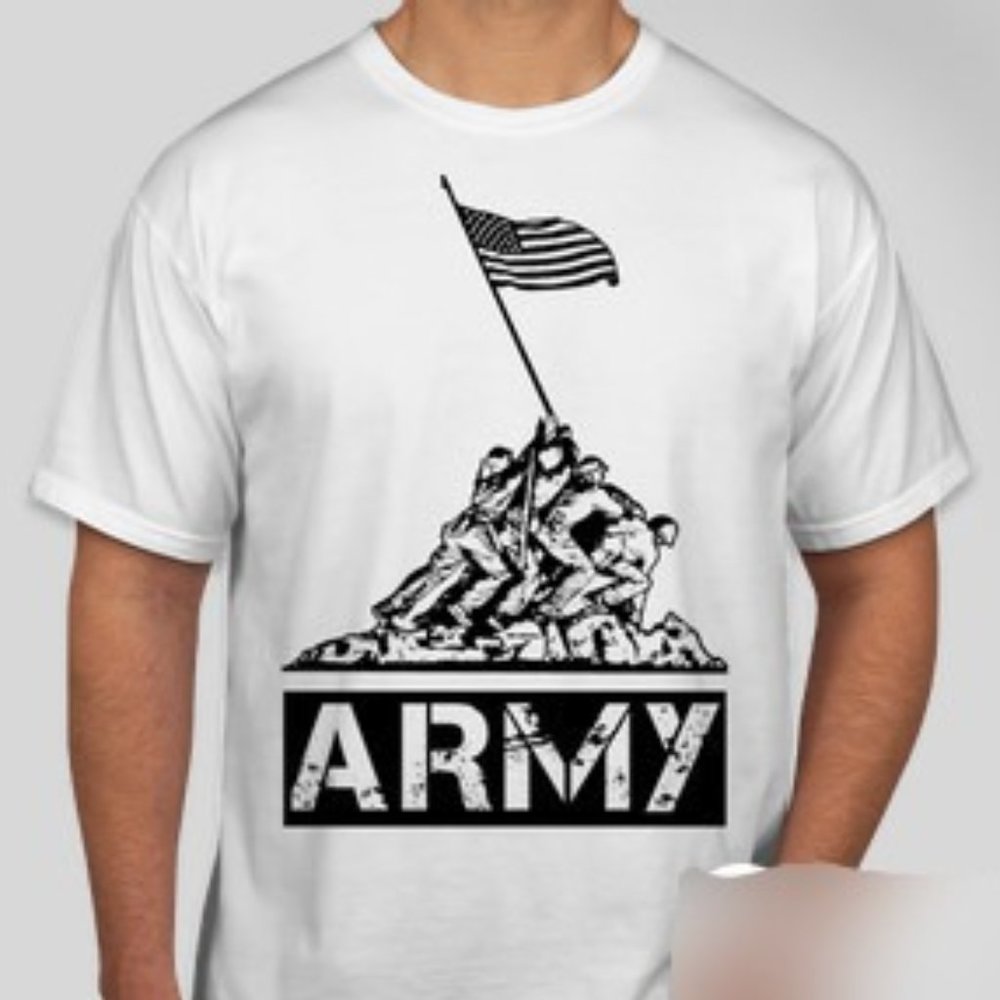 White & Black Military Army Men/Youth Cotton T-Shirt